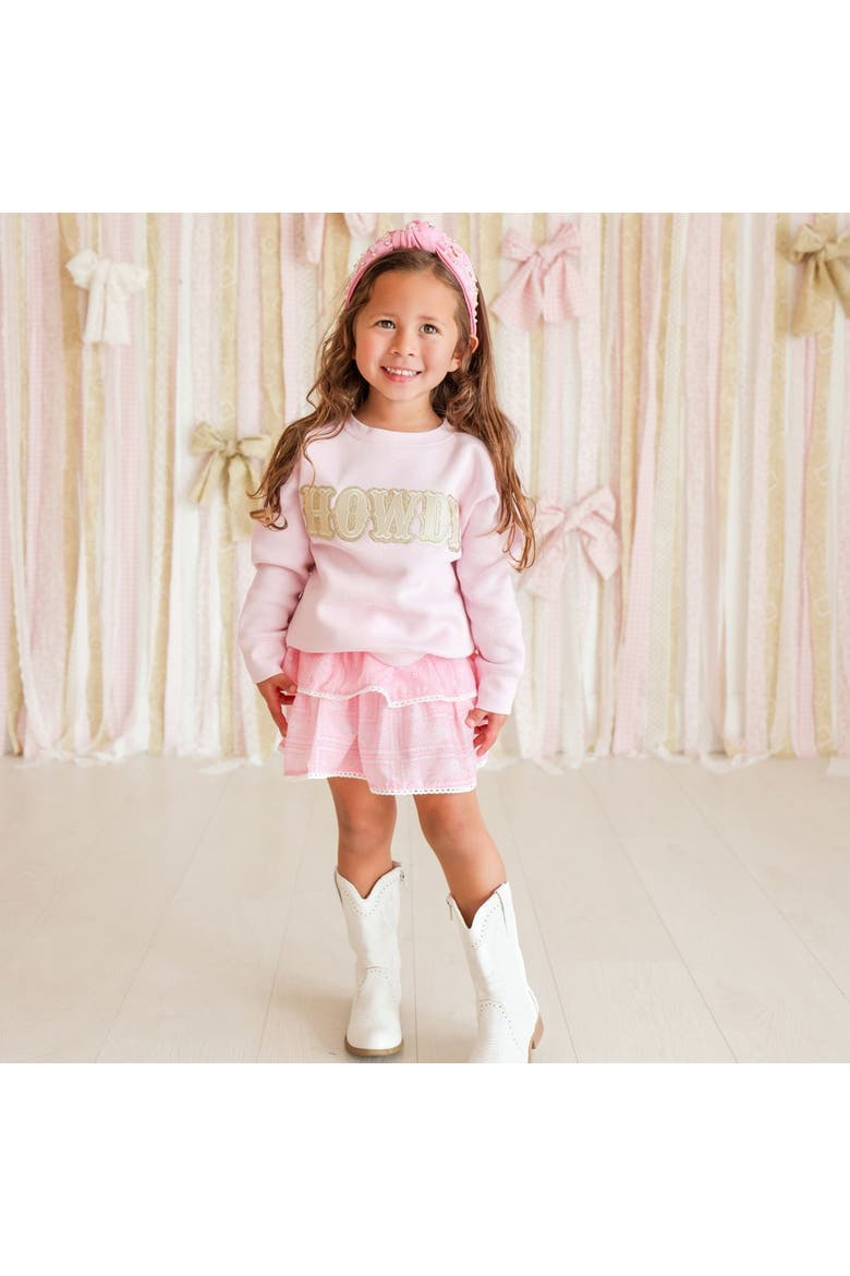 Howdy Patch Western Sweatshirt, Alternate, color, Ballet Pink