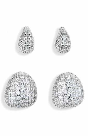 NORDSTROM RACK Set of 2 Pavé Cubic Zirconia Droplet Stud Earrings