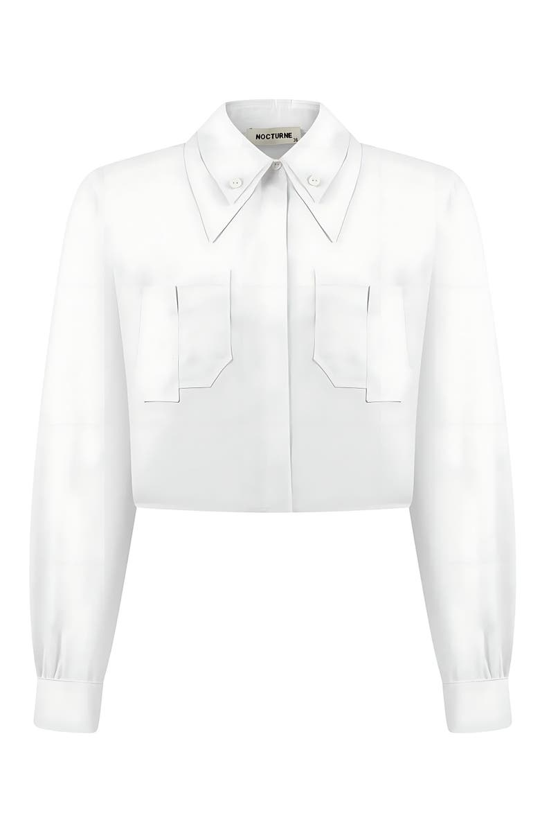 Nocturne Double Collar Cotton Button-Up Shirt, Alternate, color, 
