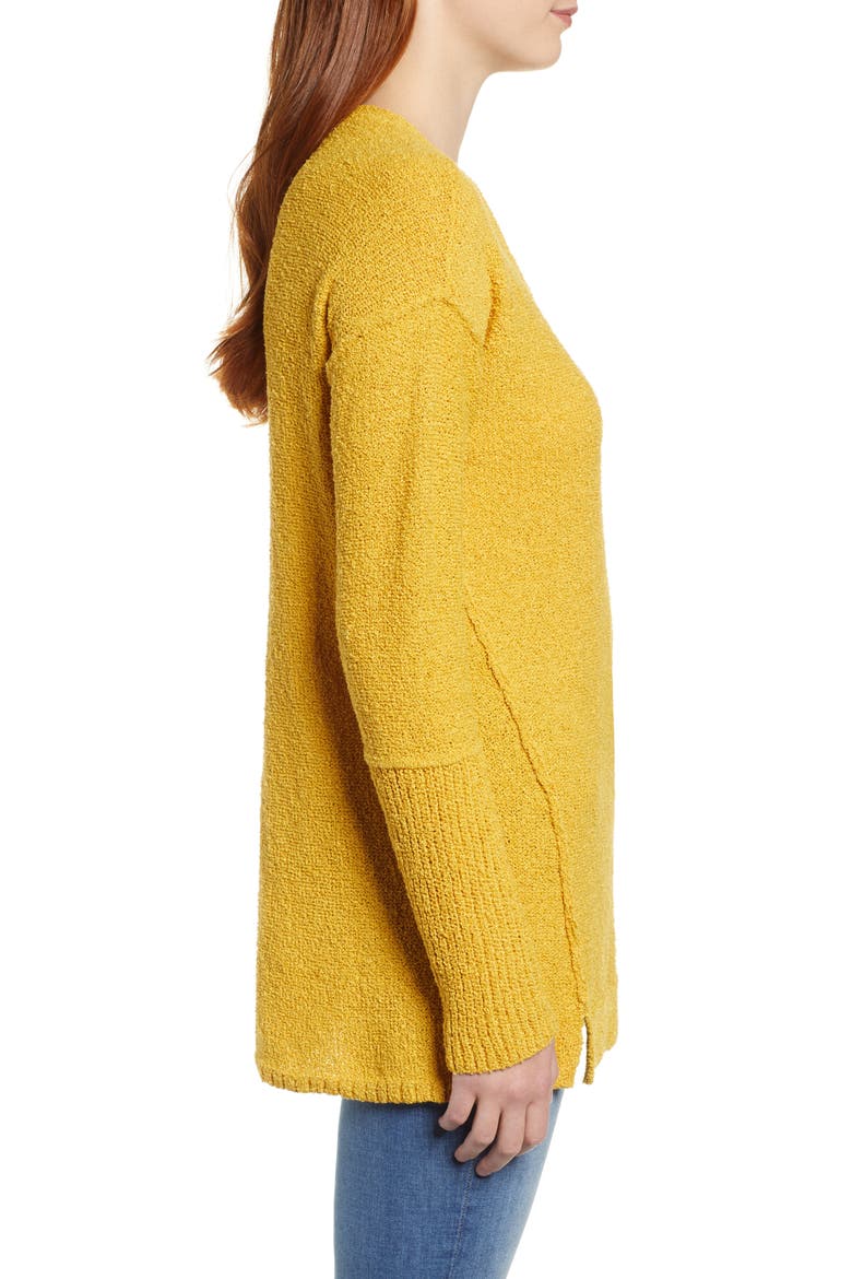 Bouclé Tunic Sweater, Alternate, color, YELLOW GOLD