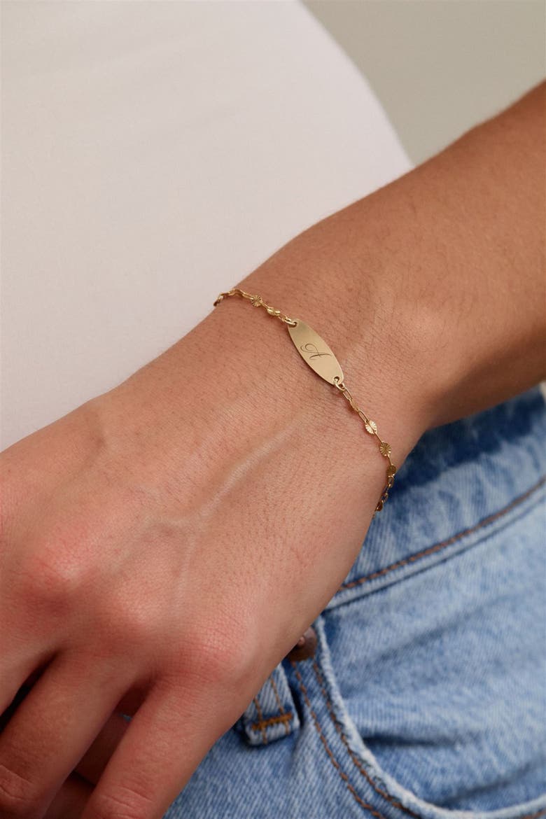Bank Initial Bracelet, Alternate, color, GOLD / H