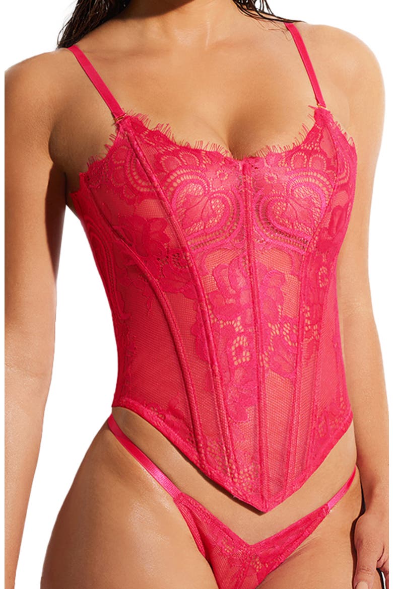 Cybille Lace Corset, Main, color, PINK YARROW
