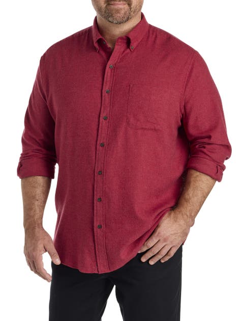 Big & Tall Solid Flannel Sport Shirt