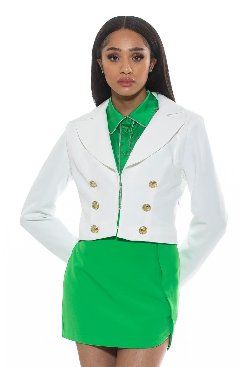 Jesse Cropped Blazer, Alternate, color, IVORY