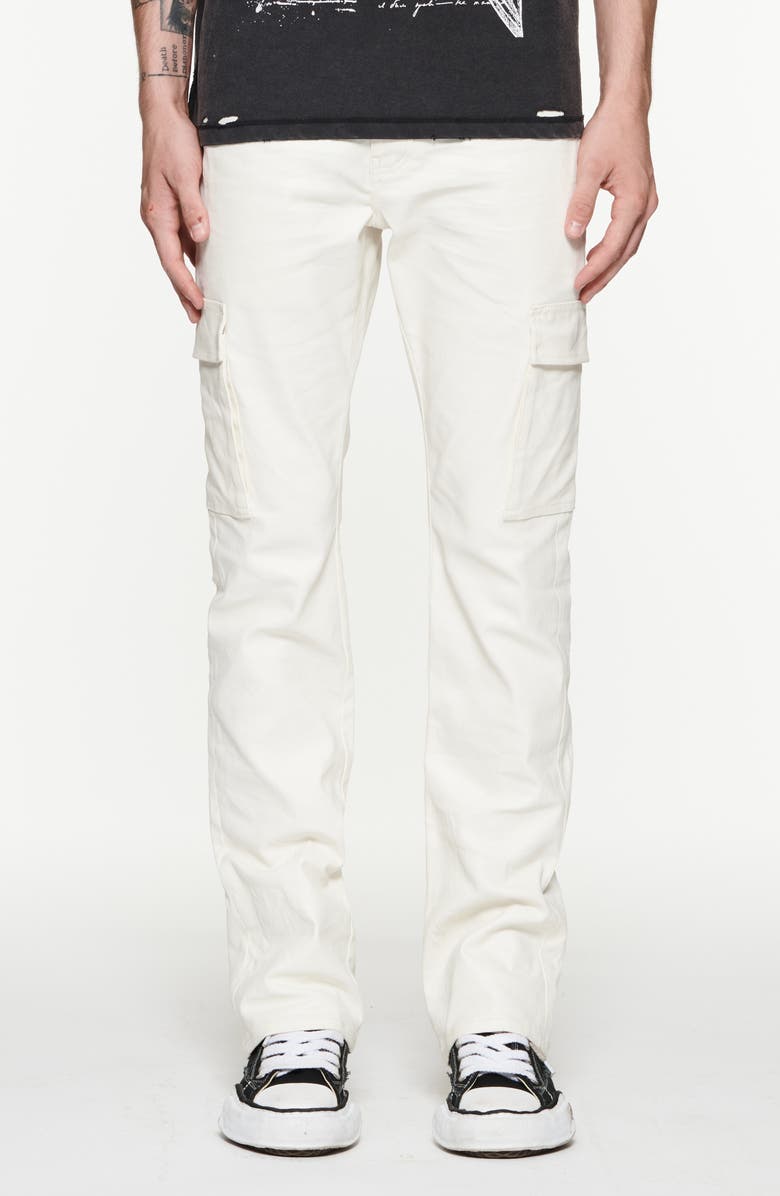 PURPLE BRAND Patent Film Cargo Flare Pants, Main, color, 