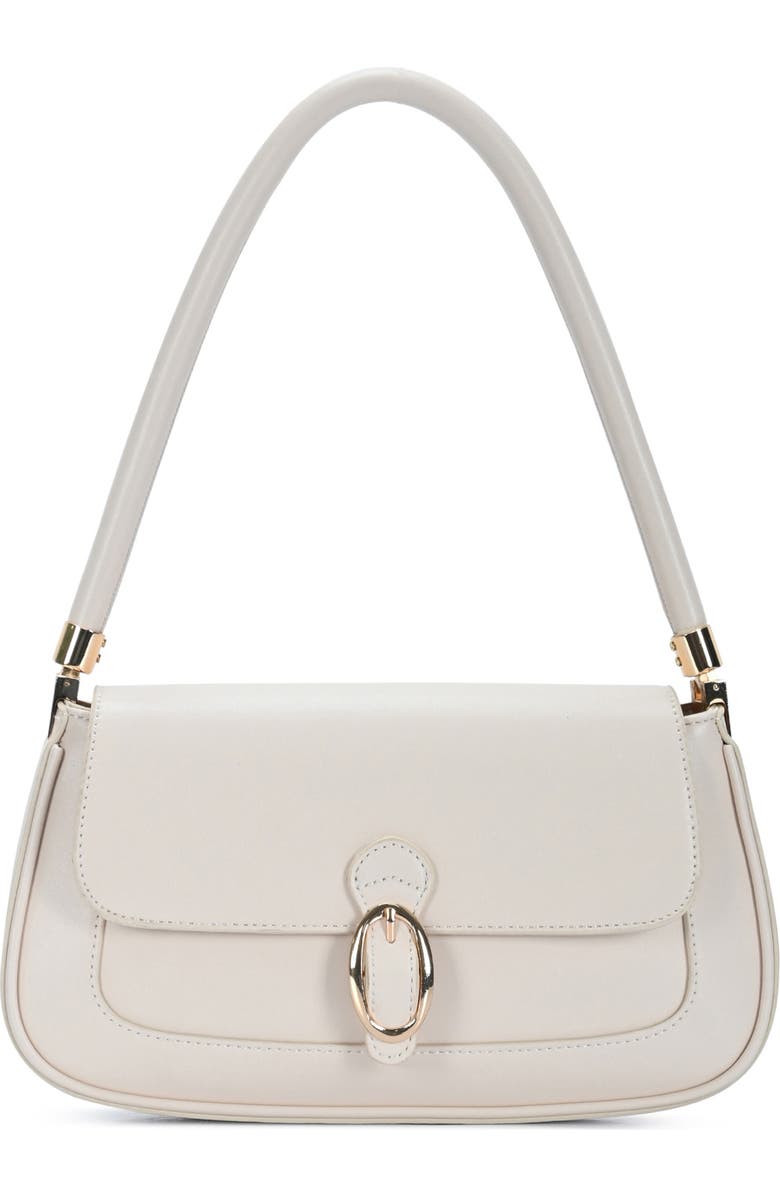 Rachel Zoe Buckle Flap Shoulder Bag, Main, color, Bone