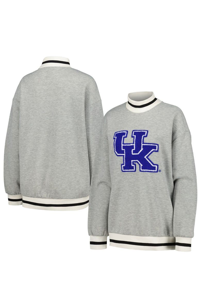 GAMEDAY COUTURE Women's Gameday Couture Ash Kentucky Wildcats In It To Win It Sporty Mock Neck Pullover Sweatshirt, Main, color, 