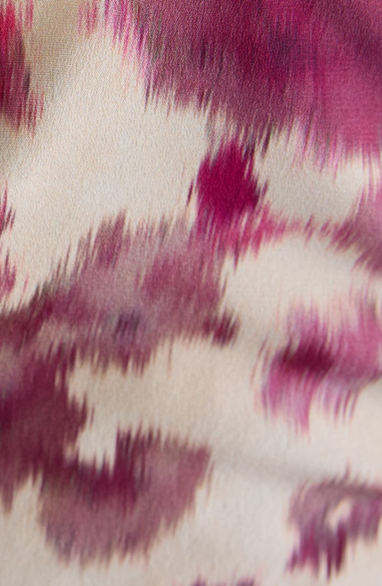 Isabel Marant Danka Long Sleeve Stretch Silk Top, Alternate, color, Pink