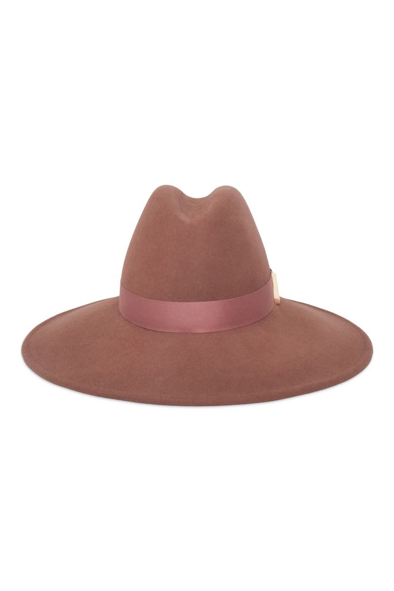 Requiem Wool Blend Felt Fedora, Main, color, CLAY
