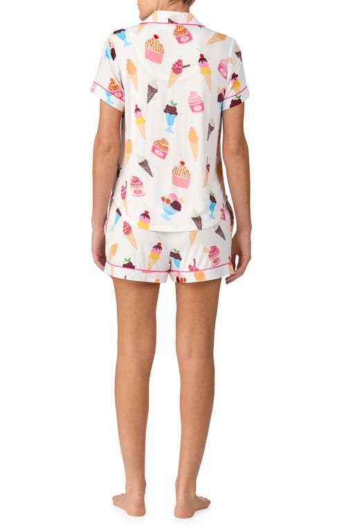 Kate Spade New York Jersey Boxer Pajama Set In Ivory Print