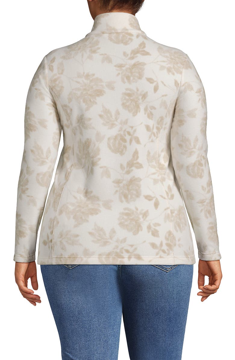 Lands' End Anyweather Fleece Quarter Zip Pullover, Alternate, color, Champagne Floral