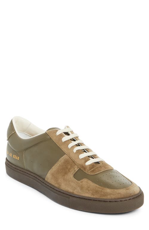 Common Projects Leather Suede Sneakers In Green
