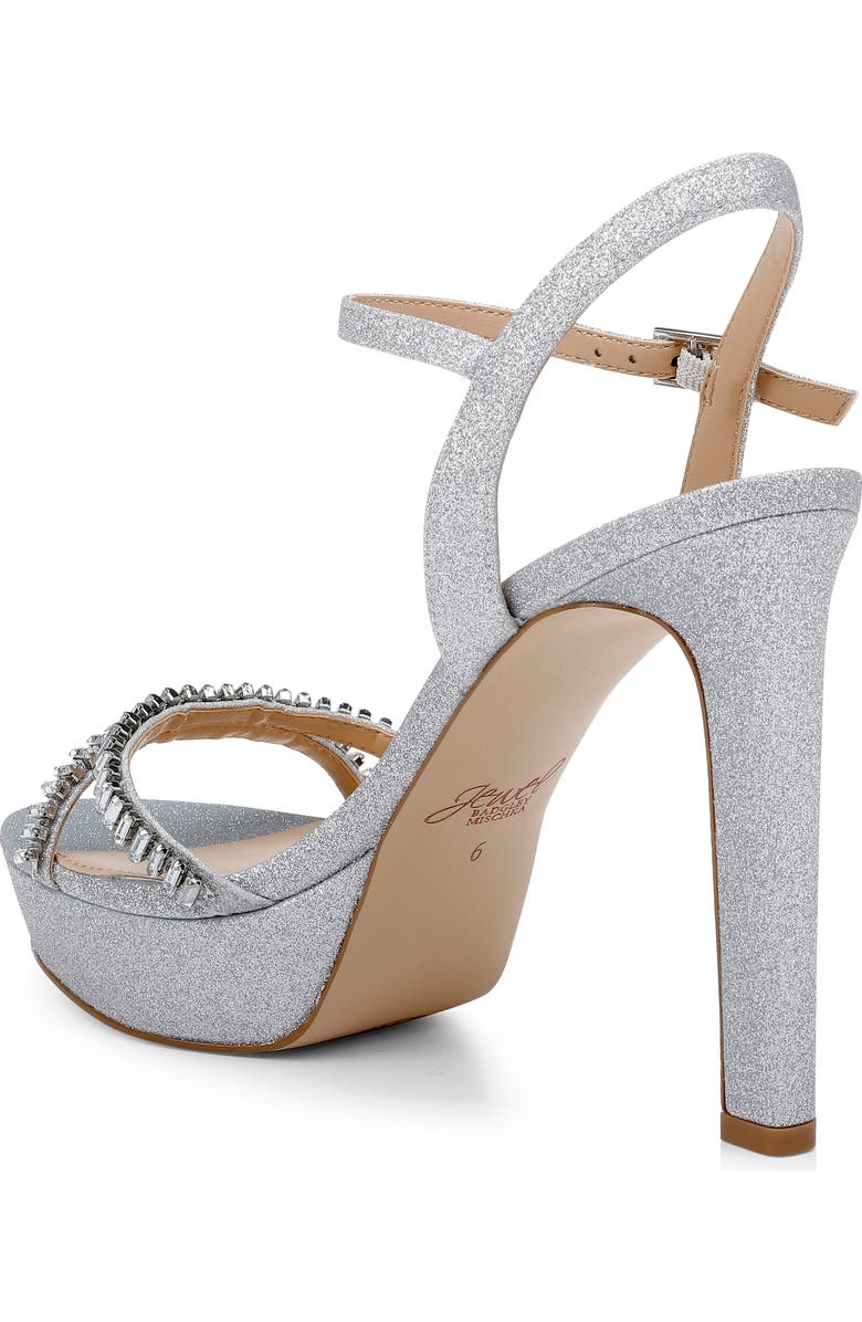 Jewel Badgley Mischka Gallant Platform Sandal, Alternate, color, Silver Gli