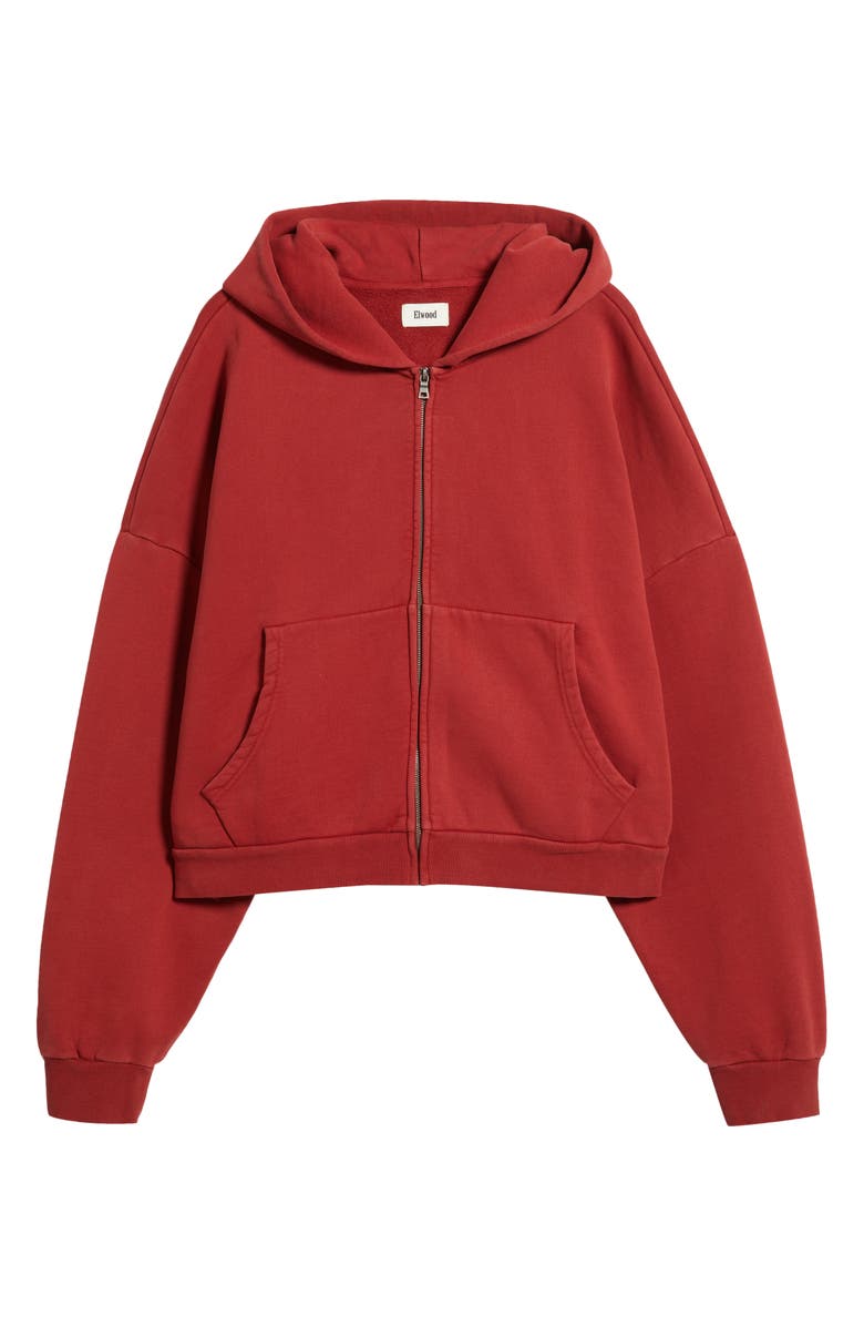 Elwood Oversize Rectangle Zip Hoodie, Alternate, color, Cherry