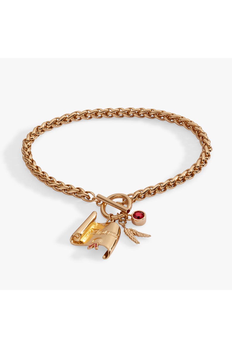 The Wizard of Oz Scarecrow Toggle Bracelet, Main, color, Gold