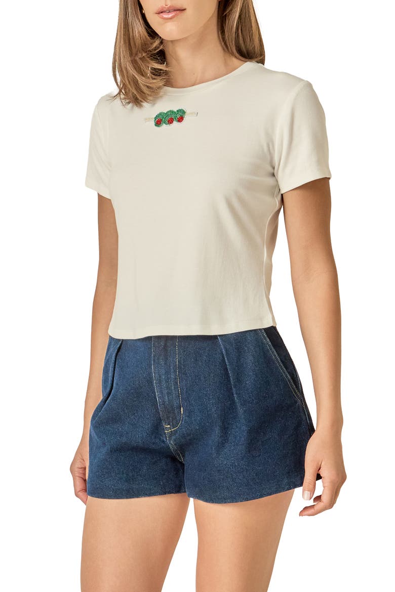 Beaded Olive Baby T-Shirt, Alternate, color, WHITE