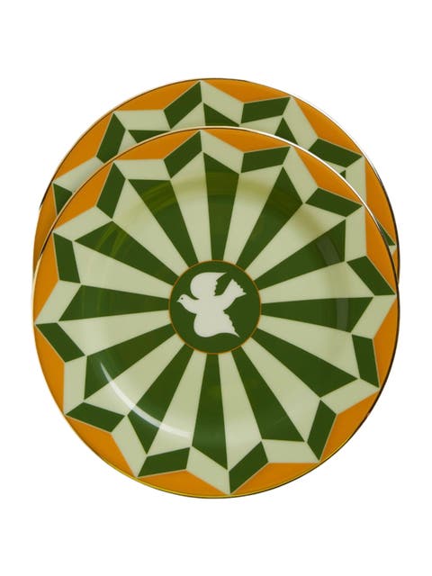 Dessert Plates Set Of 2 Roman Dove Bosco Dark Green