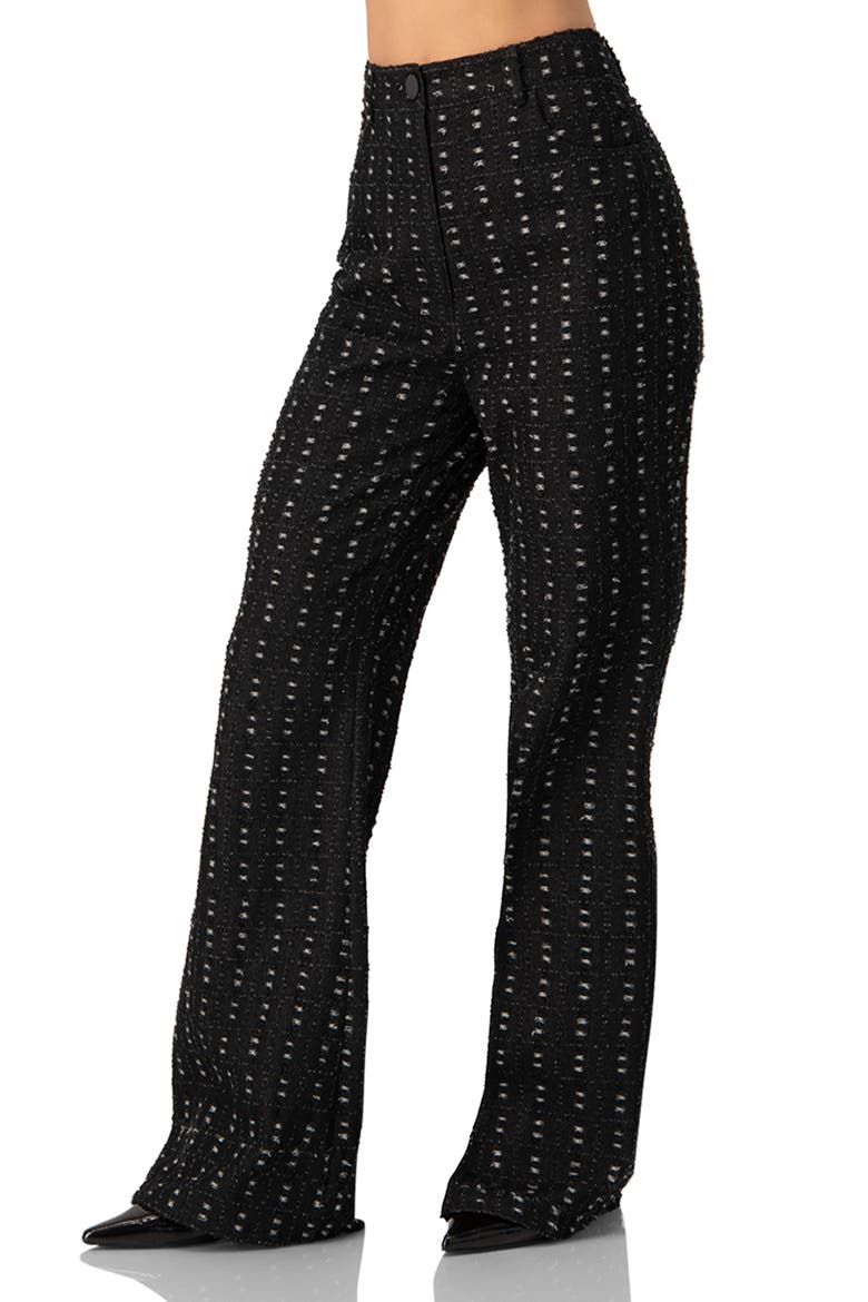 Textured Wide-Leg Jeans, Alternate, color, Black