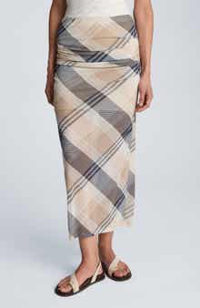 Side Ruched Midi Skirt