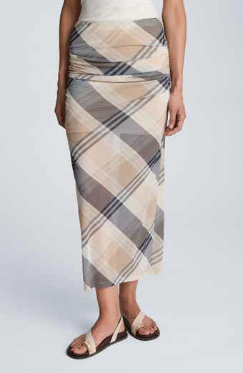 Side Ruched Midi Skirt