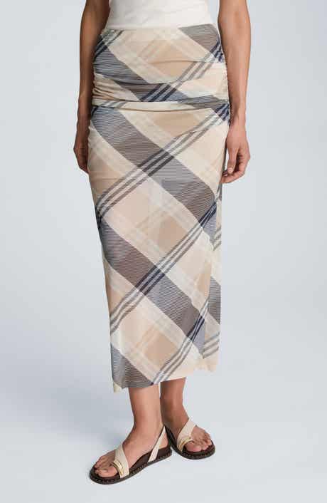 Side Ruched Midi Skirt