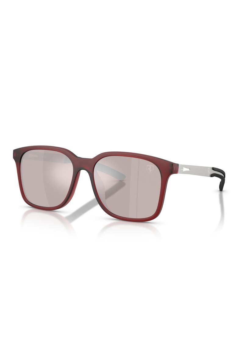 57mm Square Sunglasses, Alternate, color, RED BORDEAUX MATTE / PURPLE
