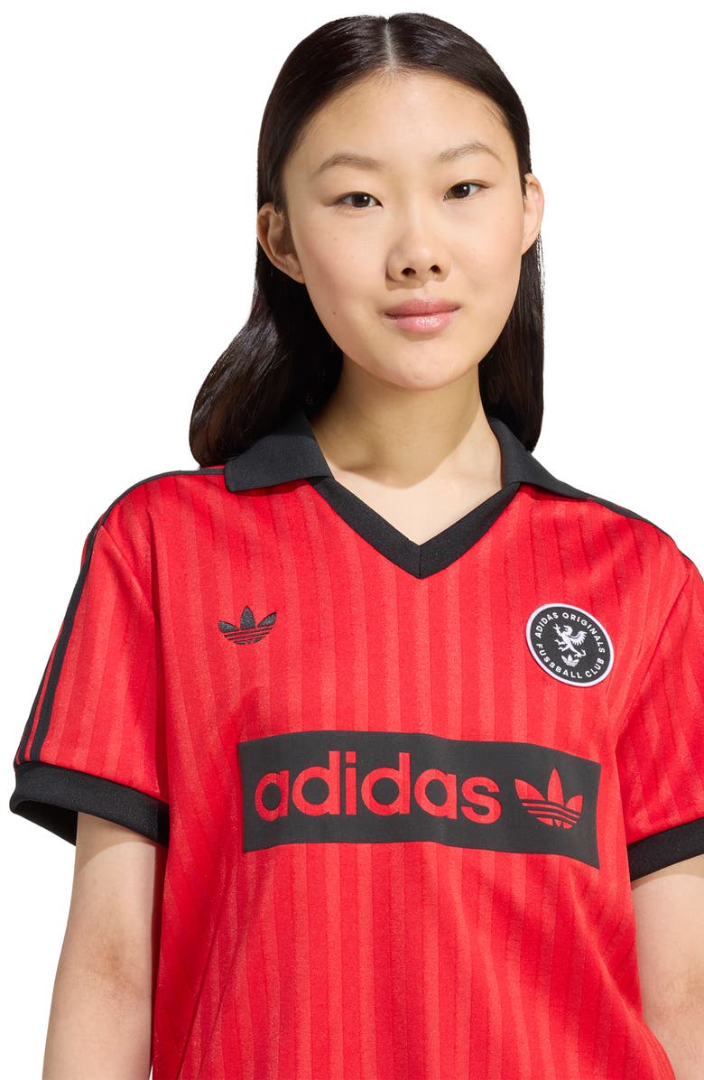 adidas Logo Graphic Soccer Jersey, Alternate, color, Better Scarlet