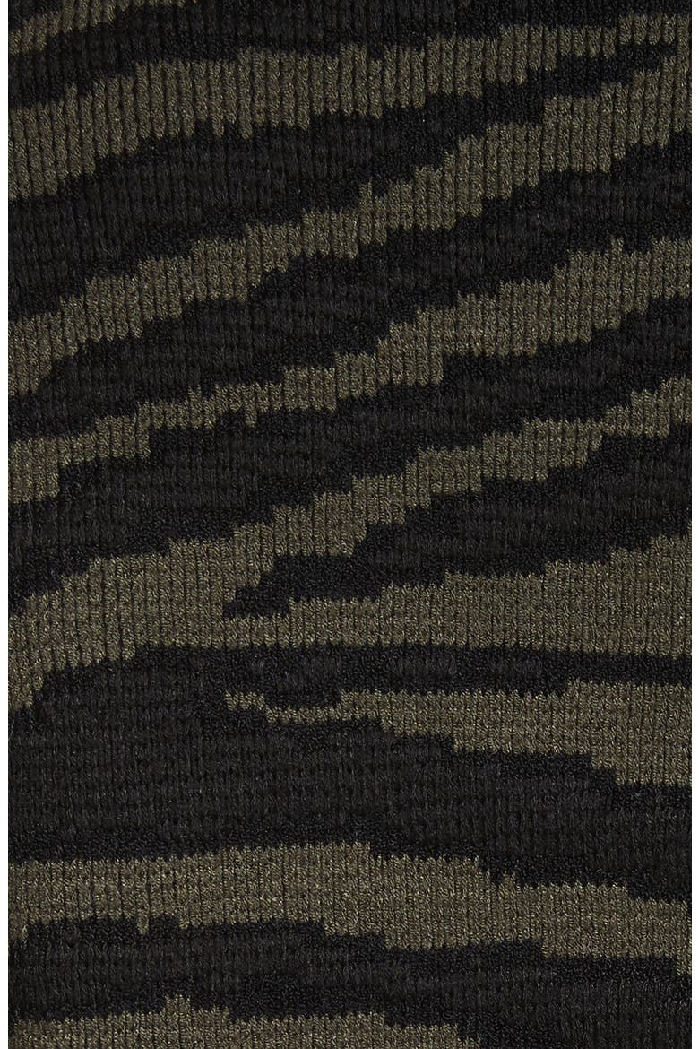 Tiger Stripe Jacquard Sweater, Alternate, color, FOREST GREEN/ BLACK
