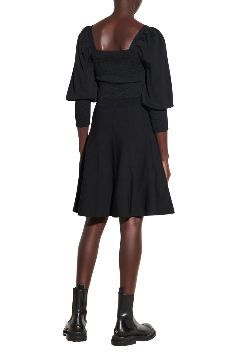 Ruched Knit Dress, Alternate, color, BLACK