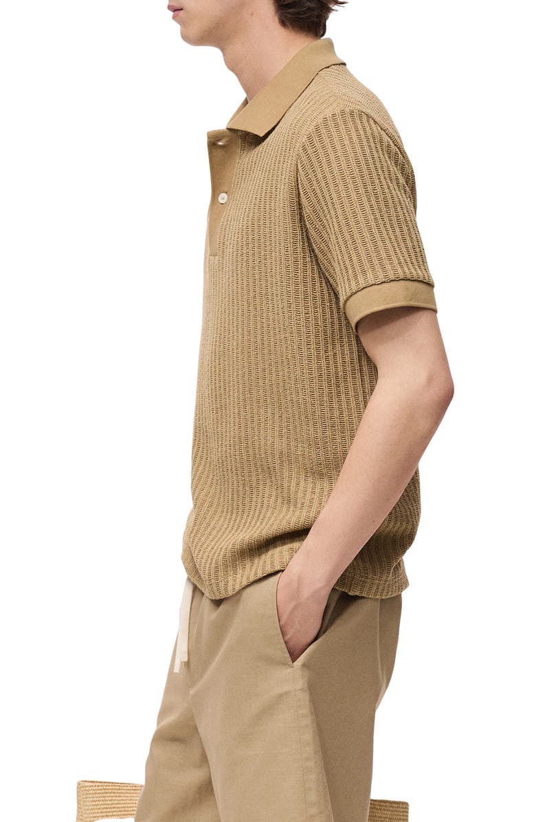 MANGO Rib Polo, Alternate, color, Beige