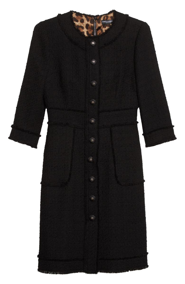 Dolce&Gabbana Raschel Tweed Shirtdress, Alternate, color,
