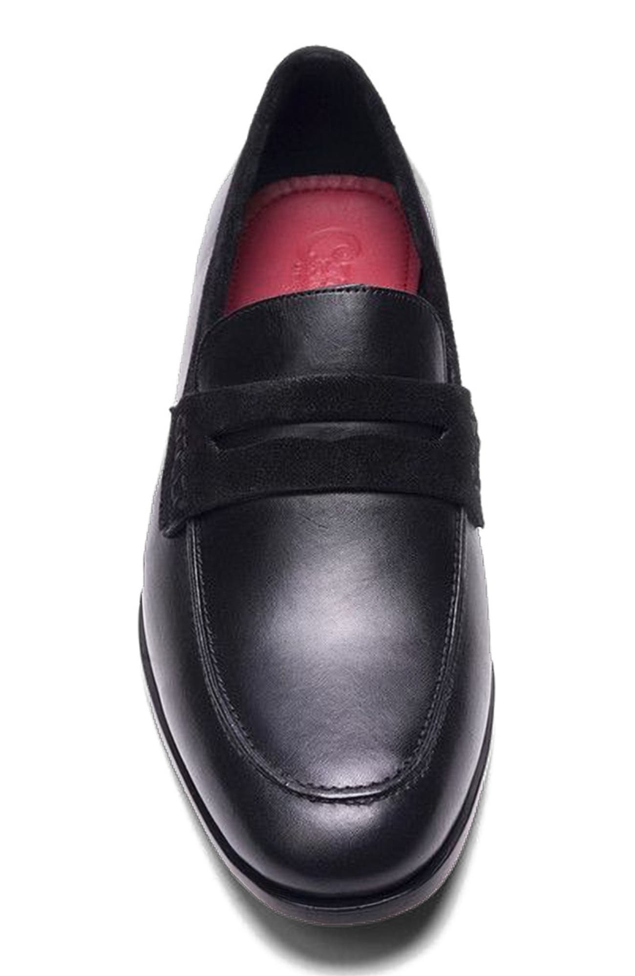 CARLOS SANTANA Leon Penny Loafer, Alternate, color, Black Leather