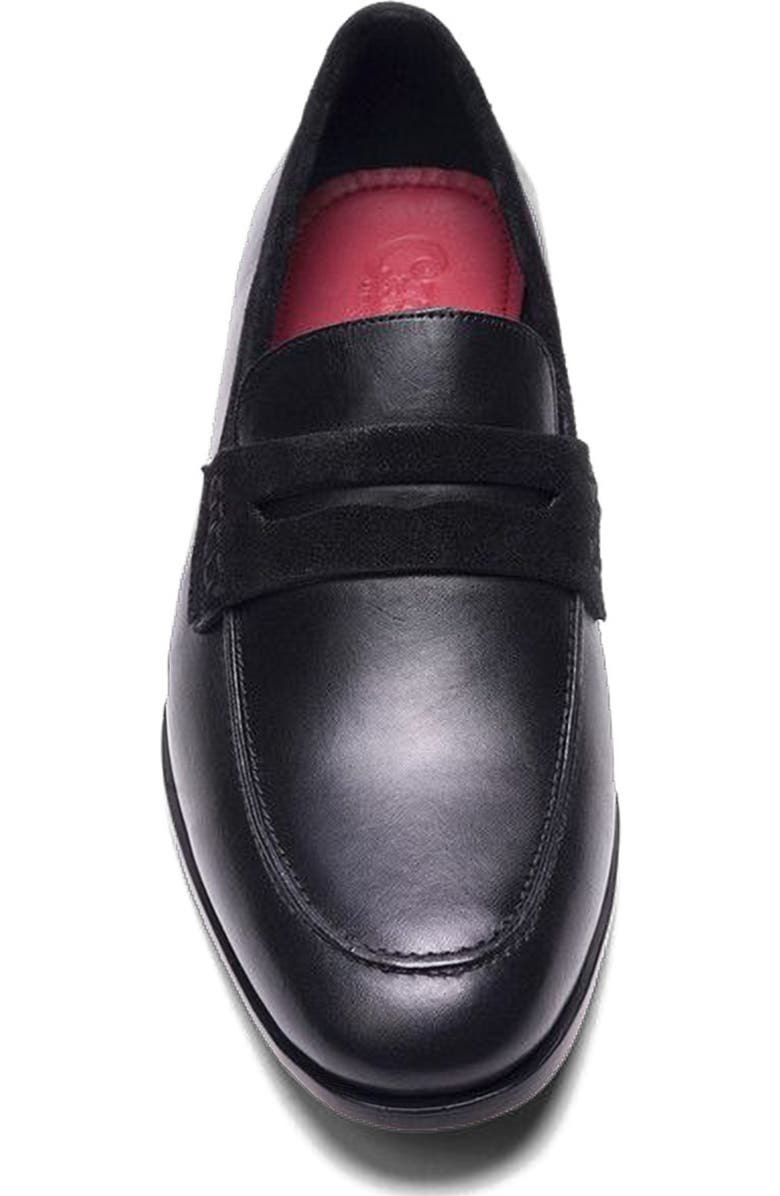 CARLOS SANTANA Leon Penny Loafer, Alternate, color, Black Leather