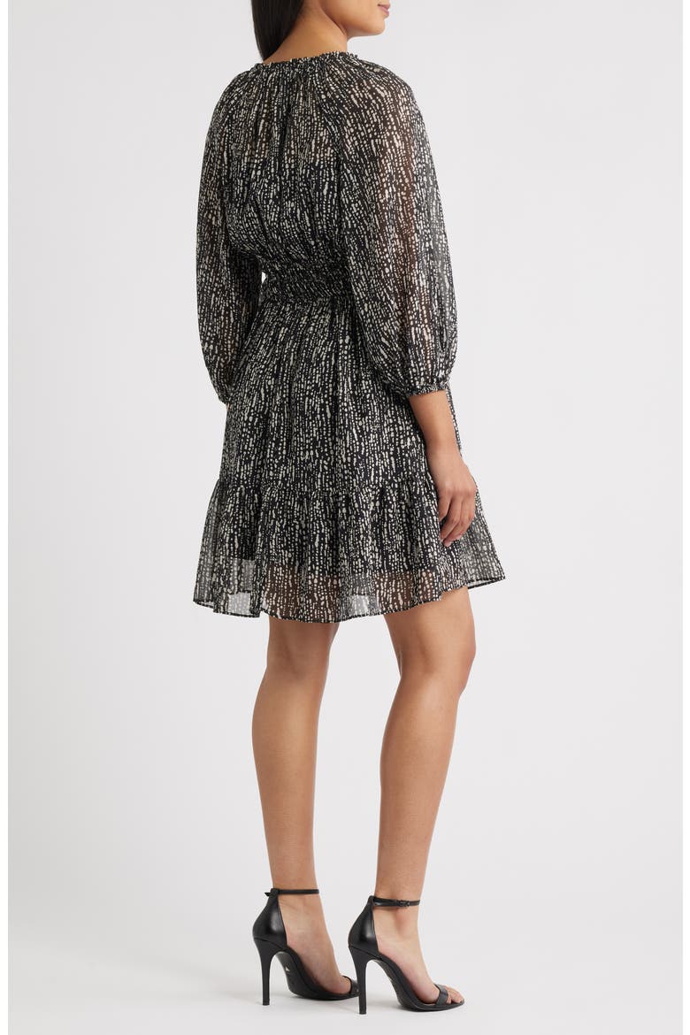 Abstract Print Dress, Alternate, color, BLACK WHITE