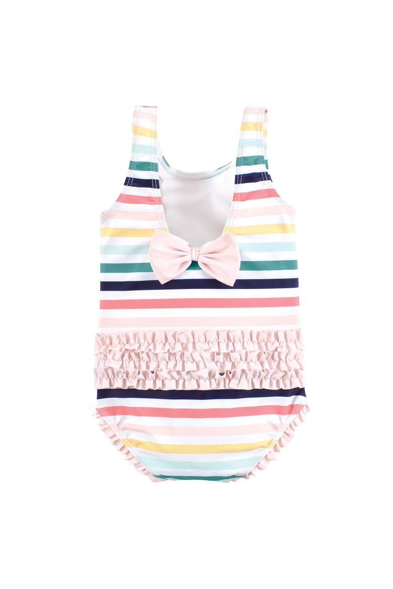 Baby and Toddler Swimsuit, Alternate, color, Sunset Stripe