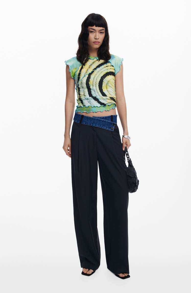 Desigual Lettuce Edge T-Shirt, Alternate, color, Green Yellow