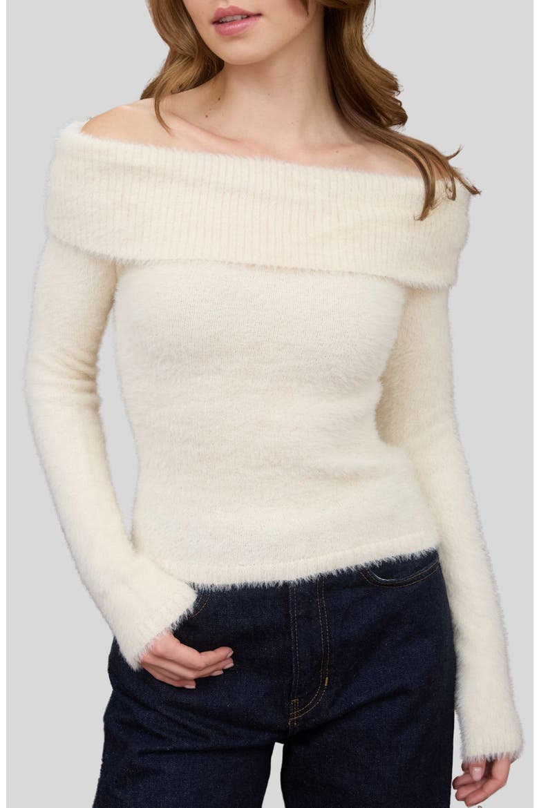 Off-the-Shoulder Long Sleeve Sweater, Main, color, CREAM