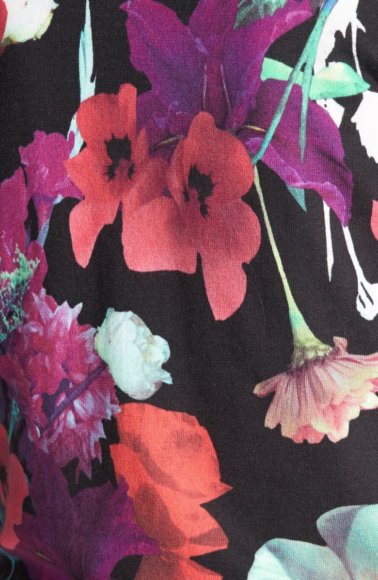 Halogen<sup>®</sup> 'Photo Floral' Cotton Sweater, Alternate, color,