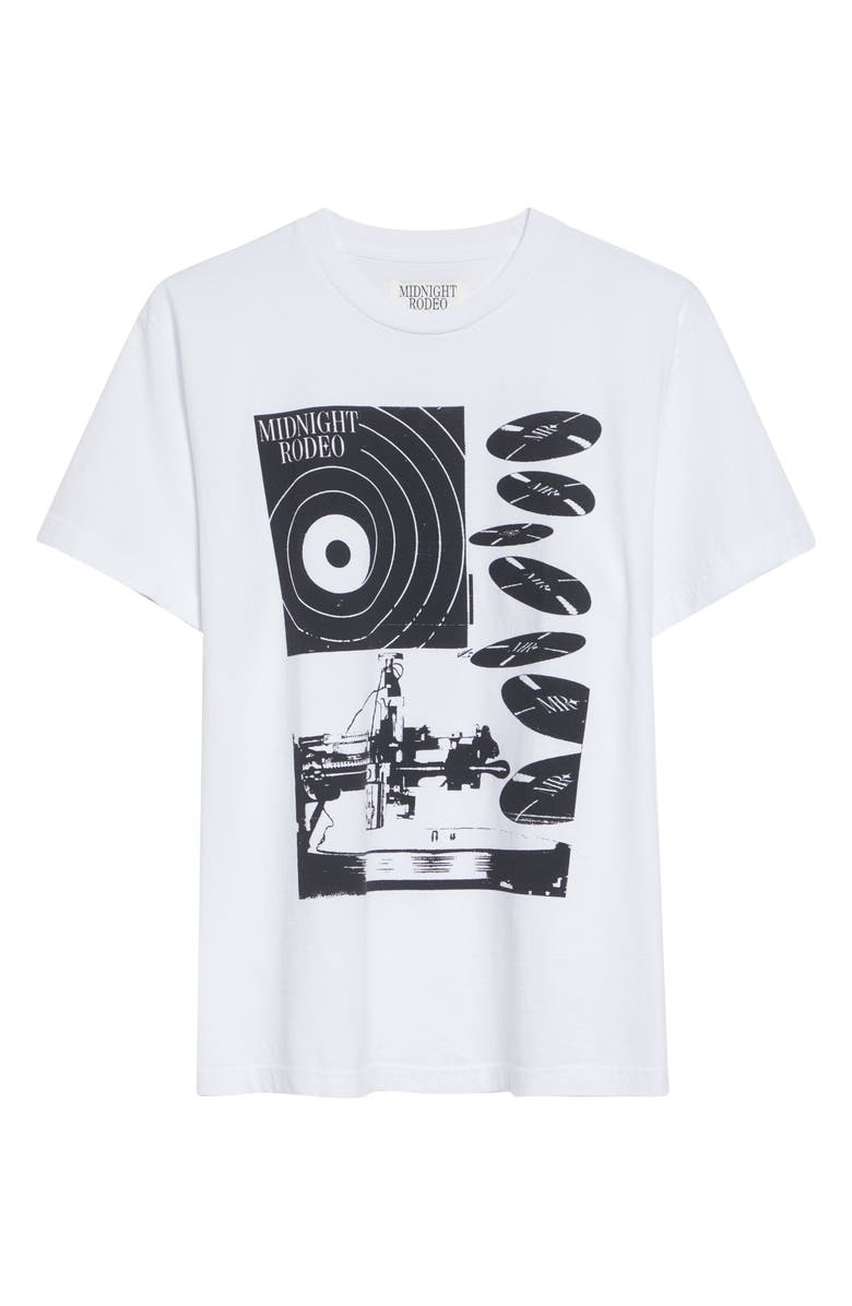 MIDNIGHT RODEO Record Graphic T-Shirt, Main, color, White