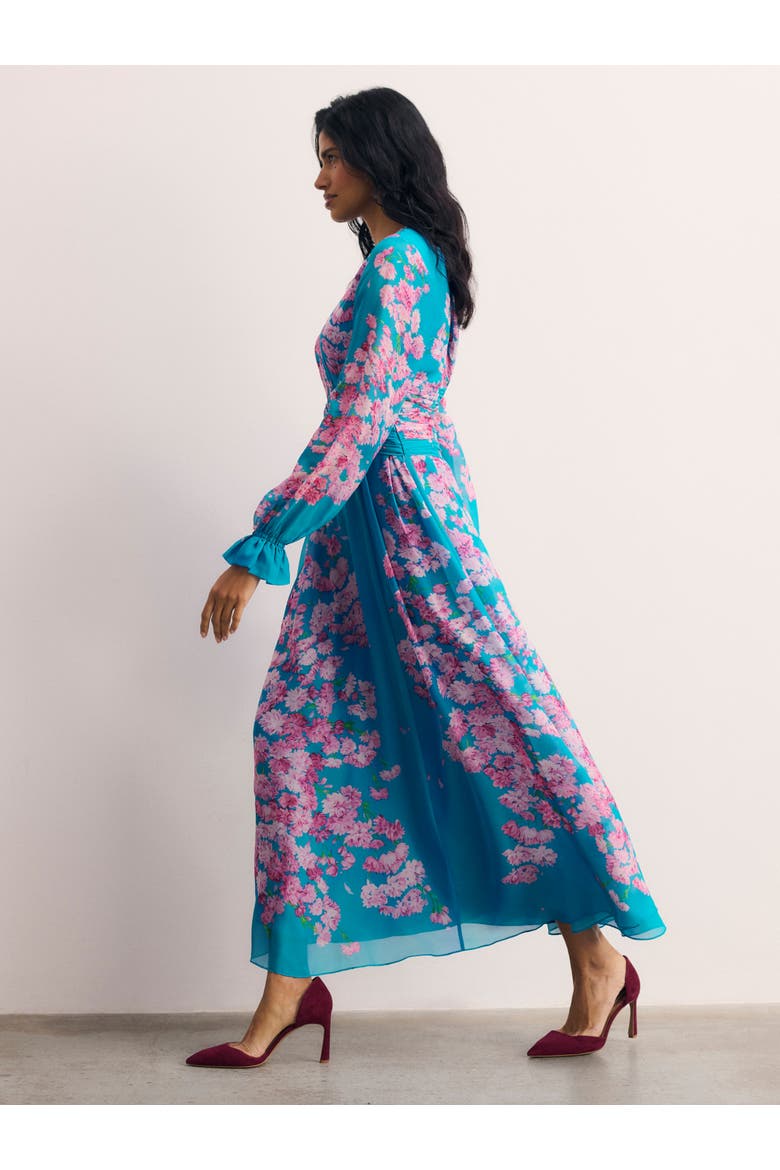 Portofino Silk Chiffon Dress, Alternate, color, Blue