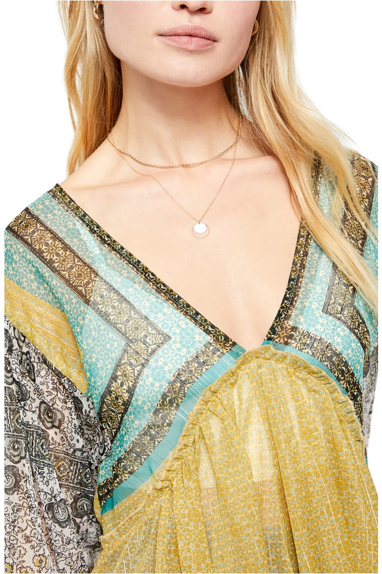 Aliya Long Sleeve Print Tunic, Alternate, color, TOBACCO FLOWER