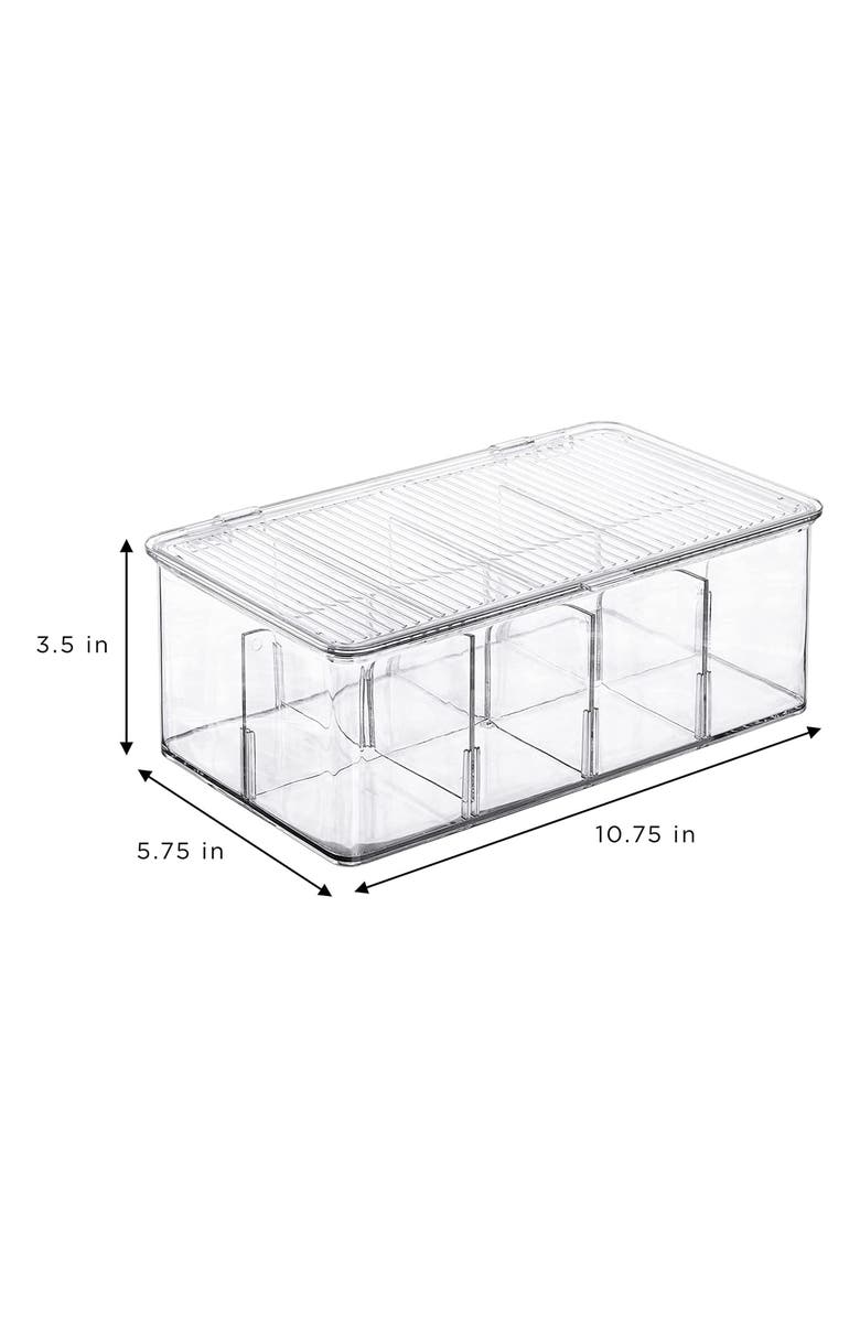 SORBUS Set of 2 Fridge Organizer Bins with Lids, Alternate, color, Clear