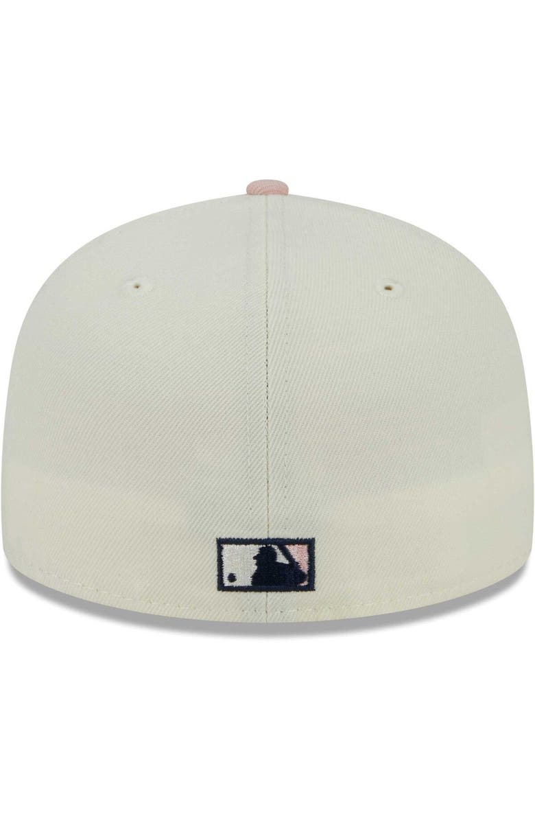 New Era Men's New Era White/Pink Toronto Blue Jays Chrome Rogue 59FIFTY Fitted Hat, Alternate, color, 