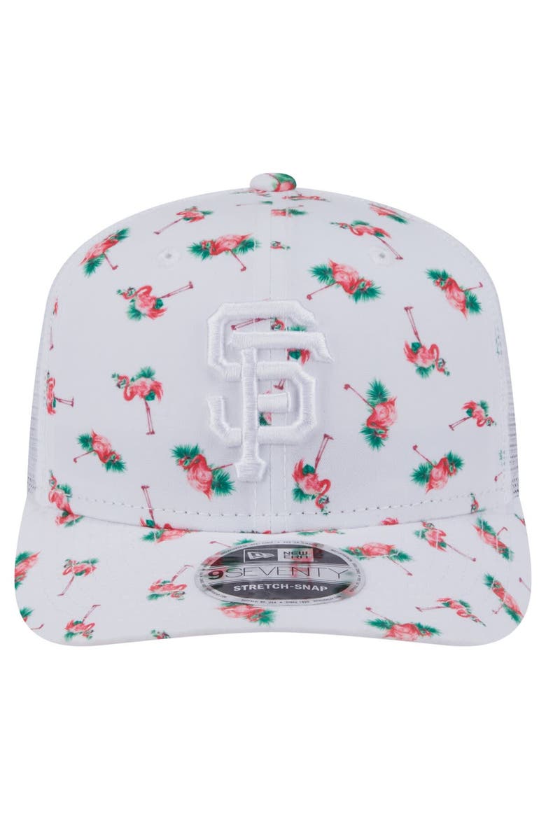 Men's New Era  White San Francisco Giants Flamingo Mesh Back 9SEVENTY Stretch-Snap Hat, Alternate, color, White