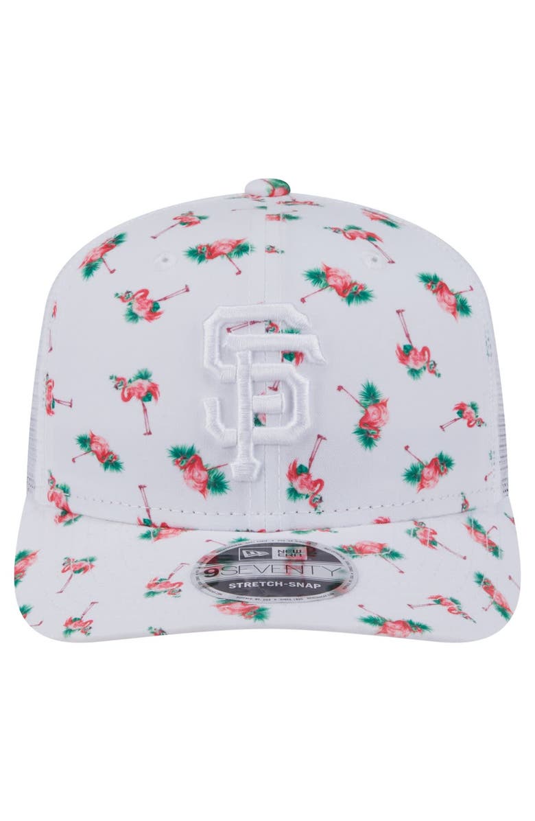 New Era Men's New Era White San Francisco Giants Flamingo Mesh Back 9SEVENTY Stretch-Snap Hat, Alternate, color, White