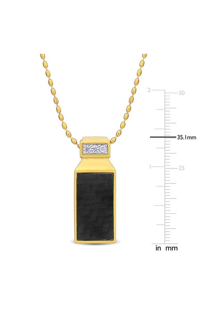 Julianna B. Carbon Fiber Lab-Created White Sapphire Necklace, Alternate, color, Yellow-Plated Sterling Silver