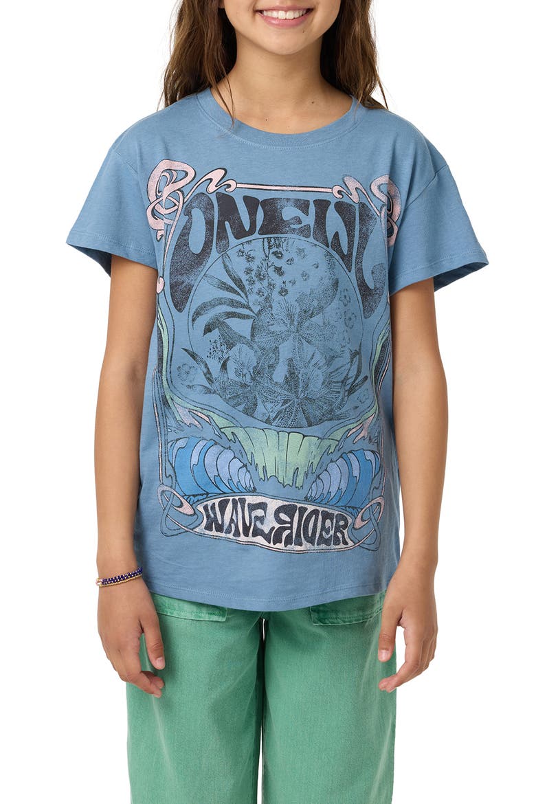Kids' Wave Rider Cotton Oversize Graphic T-Shirt, Main, color, CAPTAINS BLUE