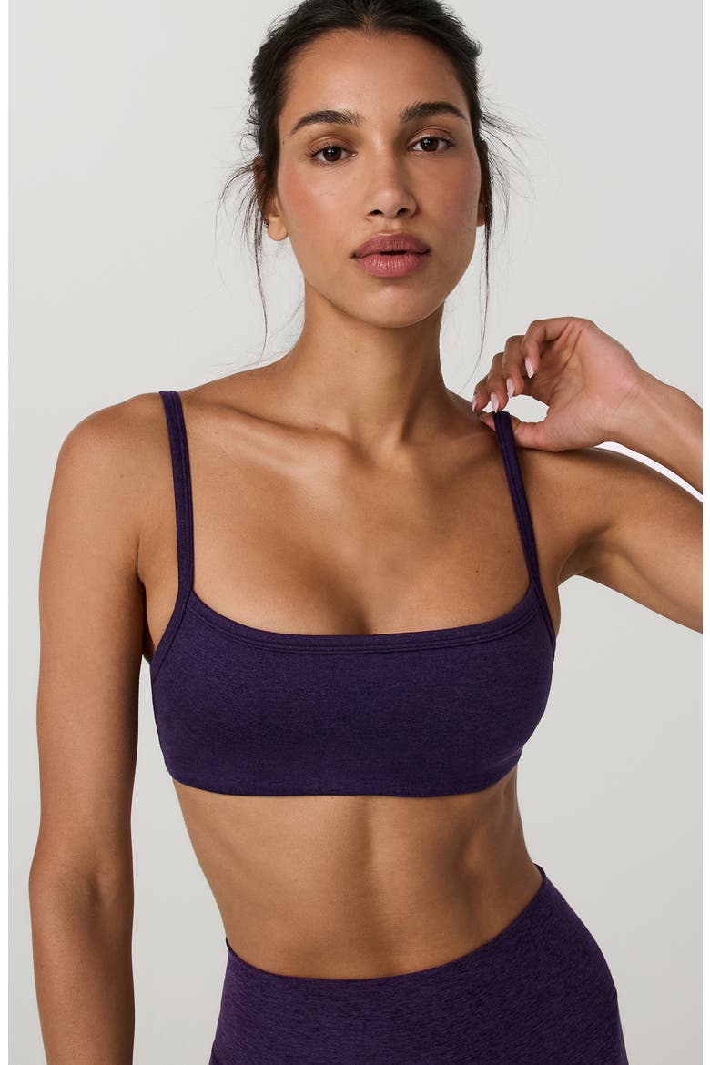 Elevation Square Neck Stretch Sports Bra, Alternate, color, VELVET VIOLET HEATHER