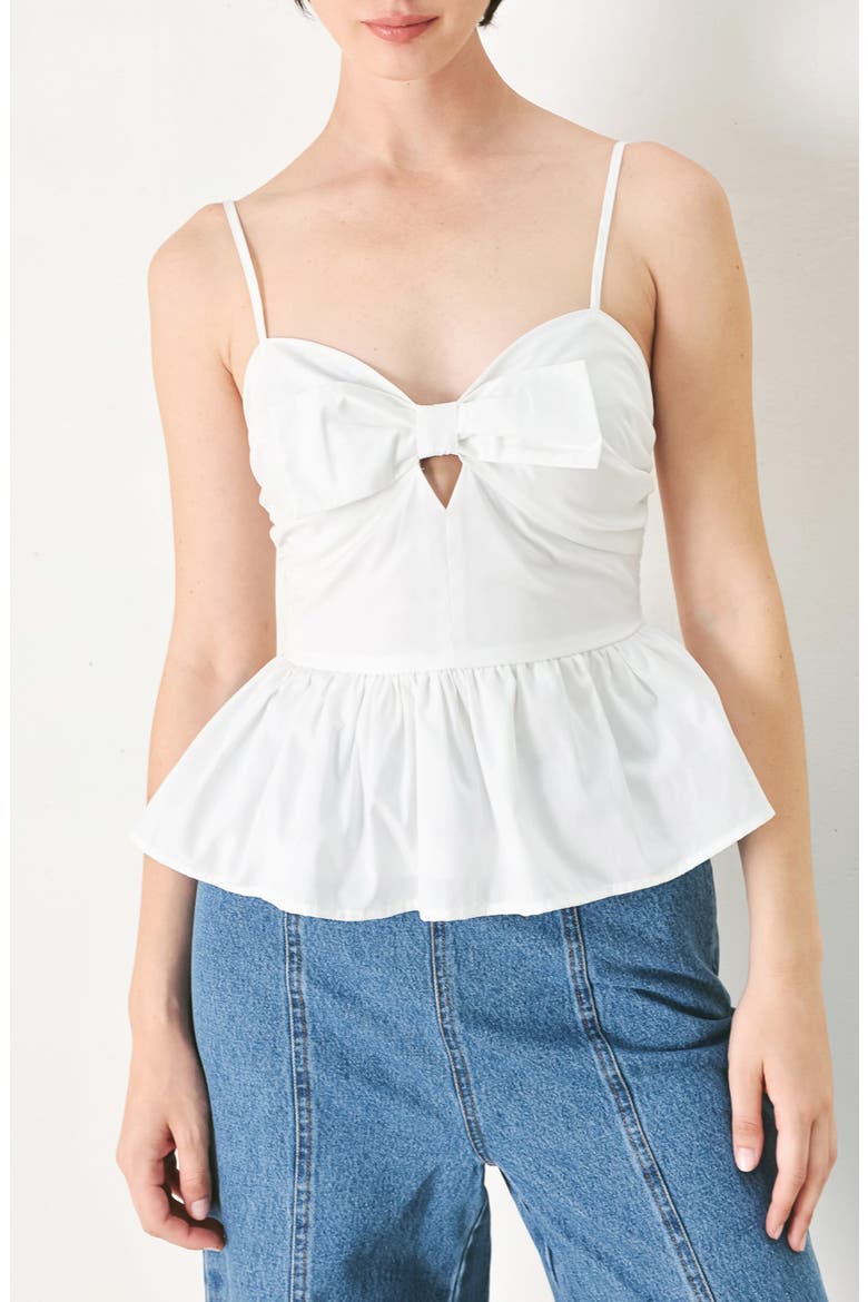 Bow Front Tank Top, Main, color, WHITE