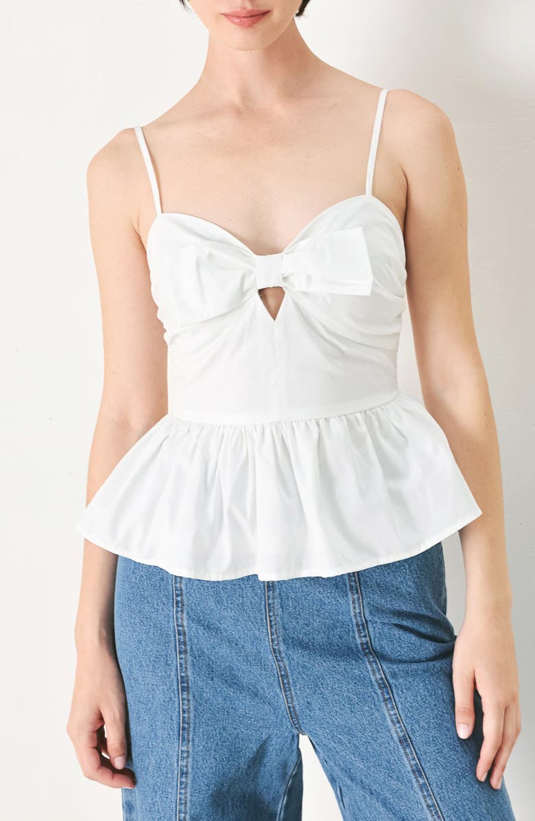 FREEMARKET Bow Front Tank Top, Main, color, White